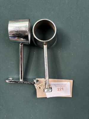 Lot 221 - Pair of white metal lamp brackets. This lot carries VAT.