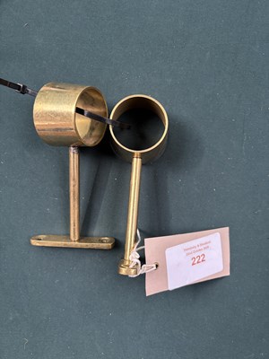 Lot 222 - Pair of brass lamp brackets. This lot carries VAT.