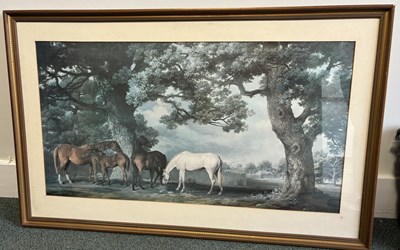 Lot 505 - Framed and glazed print of Mares and Foals in a wooded landscape by George Stubbs, 1724-1806