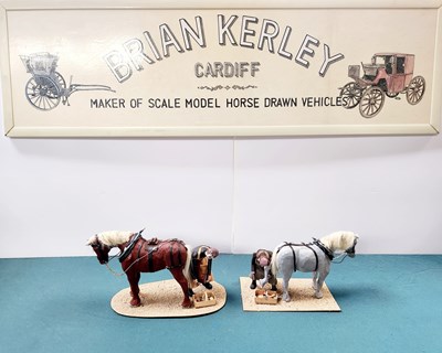 Lot 542 - Pair of Horses with Farriers Models (26x12x14)