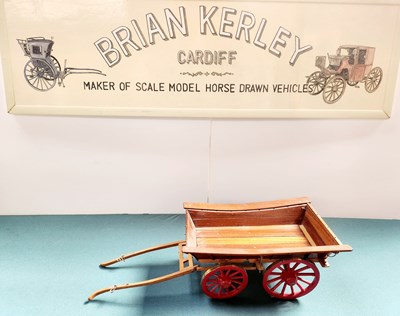 Lot 580 - Farm Wagon Model Varnished with Red Wheels (49x20x15)