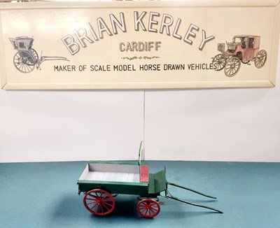 Lot 604 - Guild of Model Wheelwrights Carriage Model Painted Green with Red Wheels (42x12x17)