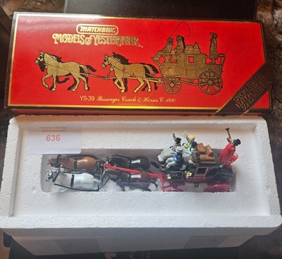 Lot 636 - Model passenger coach and horses by Yesteryear, boxed
