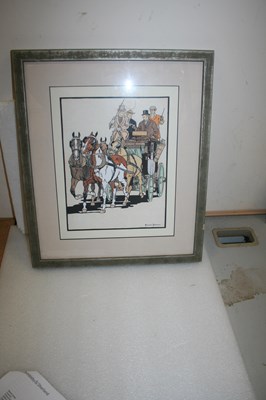 Lot 655 - Four In Hand coaching picture by Edward Penfold 16" x 19"