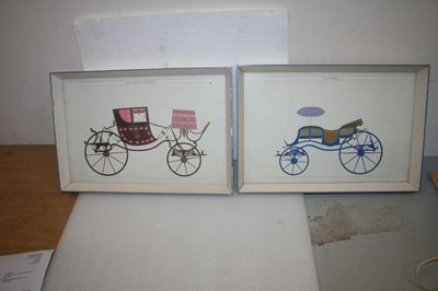 Lot 656 - Two pictures depicting different styles of carriage 16" x 11"