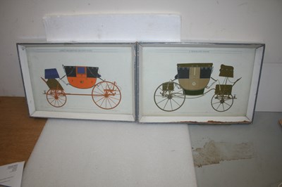 Lot 657 - Two pictures depicting different styles of carriage 16" x 11"