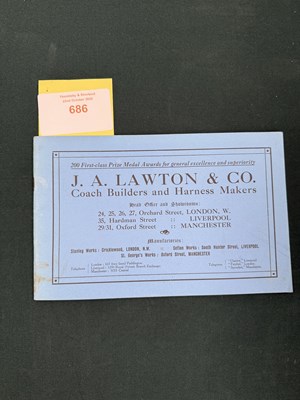 Lot 686 - J A Lawton & Co. Coach Builders Catalogue