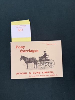 Lot 687 - Offord catalogue of pony carriages including studebaker carriages imported from USA