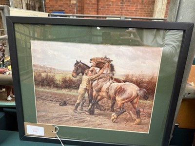 Lot 696 - Whoa Steady, Ploughing Horses by Wright Barker