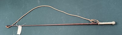 Lot 891 - Dealers whip with nickel mounts. This lot carries VAT.