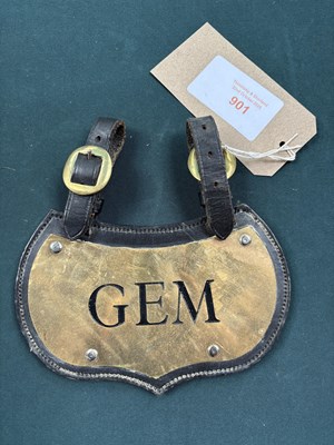 Lot 901 - Brass name plate 'GEM'. This lot carries VAT.