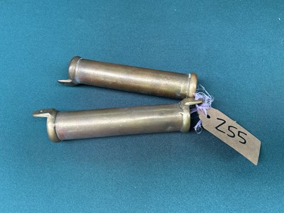 Lot 255 - Pair of brass whip holders