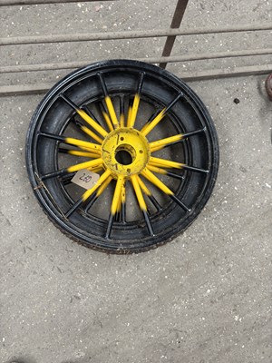 Lot 260 - Three yellow & black marathon cart metal rims