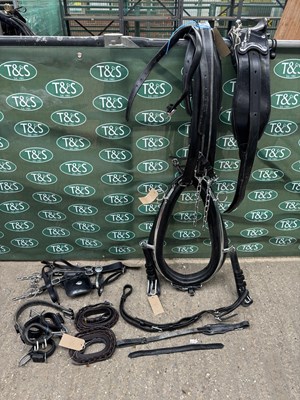 Lot 734 - Set of black and white metal harness