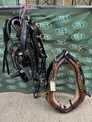 Lot 739 - Set of black leather heavy horse harness