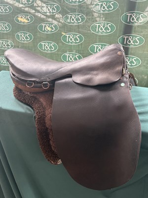 Lot 307 - Brown leather saddle with numnah