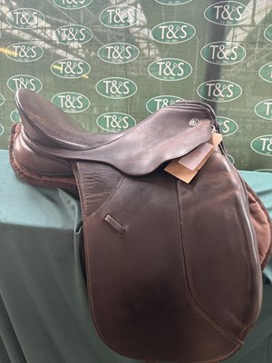 Lot 308 - Brown leather saddle made by Gg Kieffer Sattelmacher Munchen with numnah