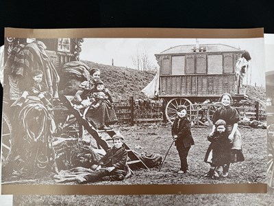 Lot 693 - Four large black & white prints of gypsy scenes